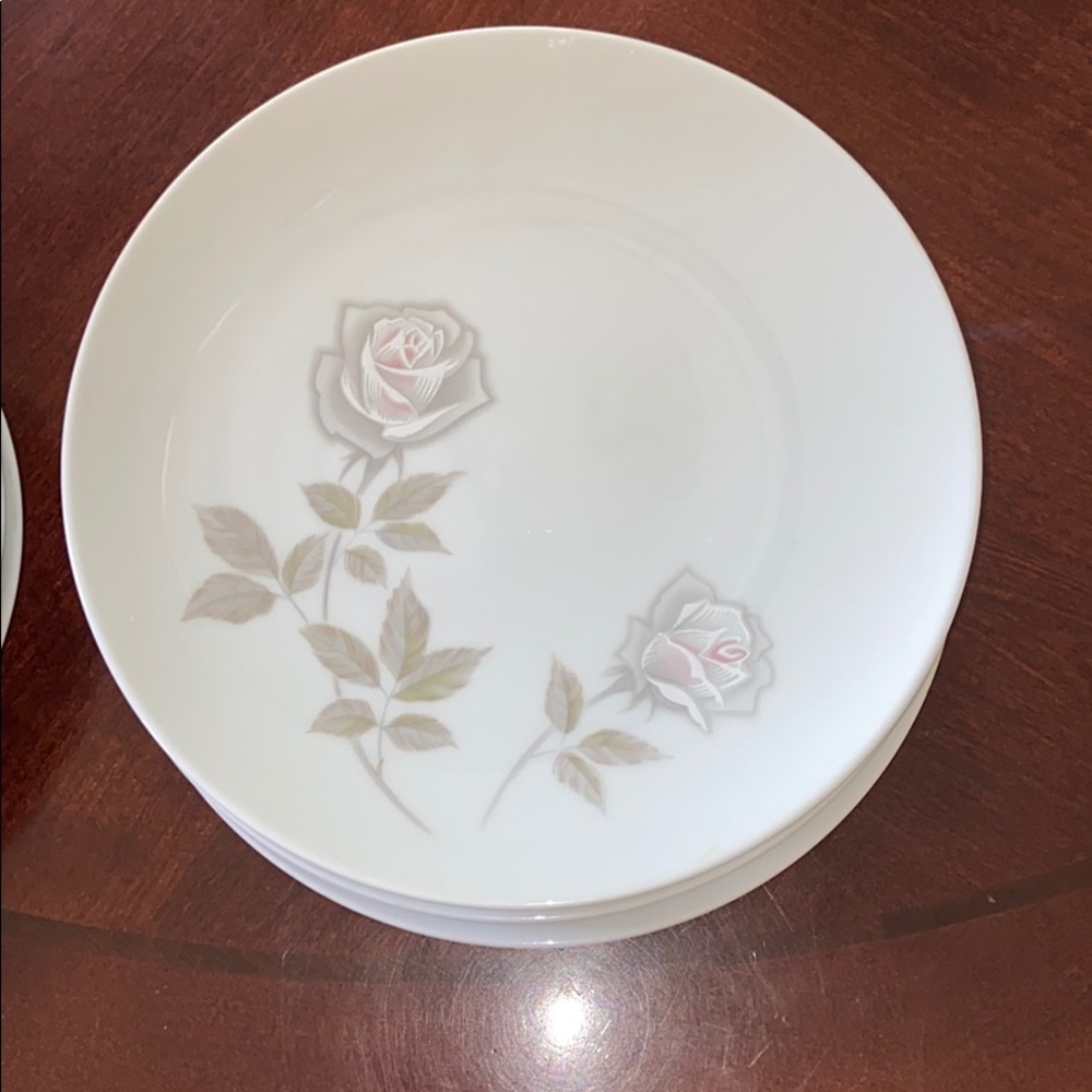 salad plates dishes china floral ivory